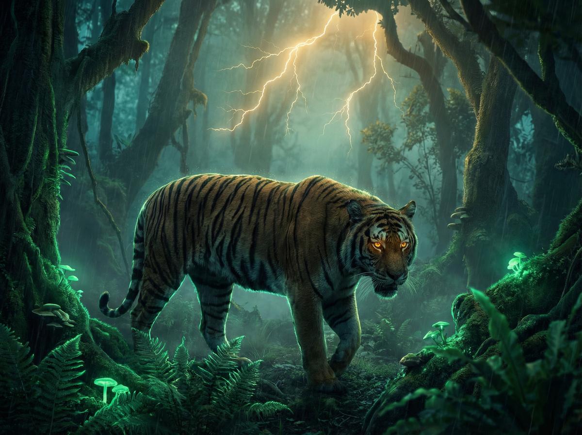 青柠视频-孟加拉虎丛林狩猎视频